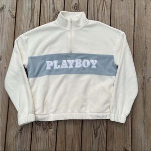 Playboy Quarter Zip fleece hoodie